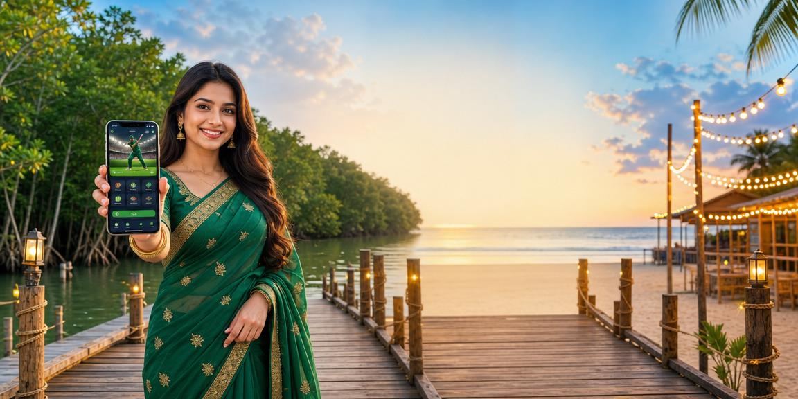 কক্সবাজারে ক্রিকেট বেটিং উপভোগ করছেন তরুণী