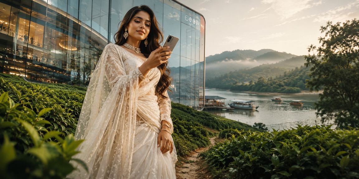 A winner enjoying betwin's special festival lottery prize at a tea garden in Rangamati